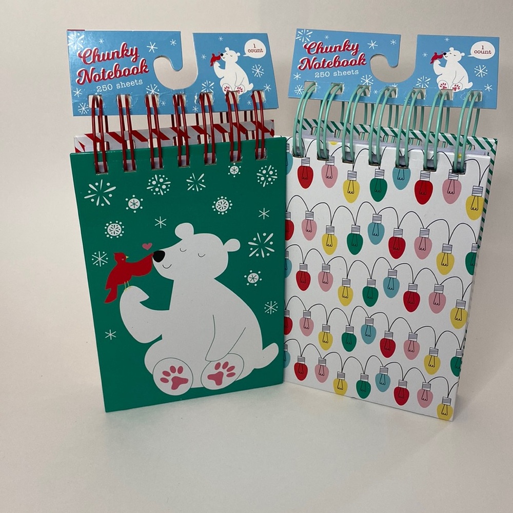 Set of 2 Christmas spiral notepads NWT!